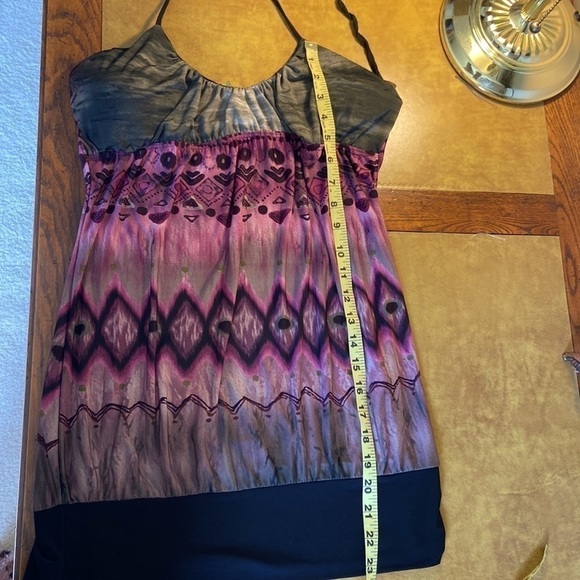 Halter Bodycon Mini Dress Purple Black Gray Juniors Large - Picture 6 of 9